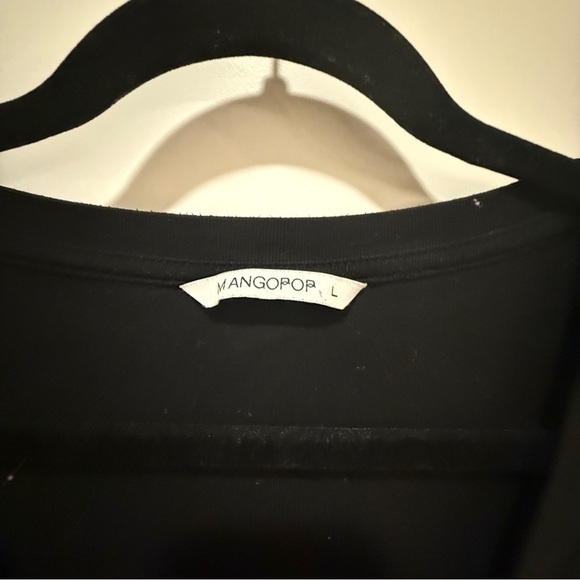 Mangopop Black Long Sleeve V-Neck Bodysuit – Women’s Size L - Picture 2 of 4